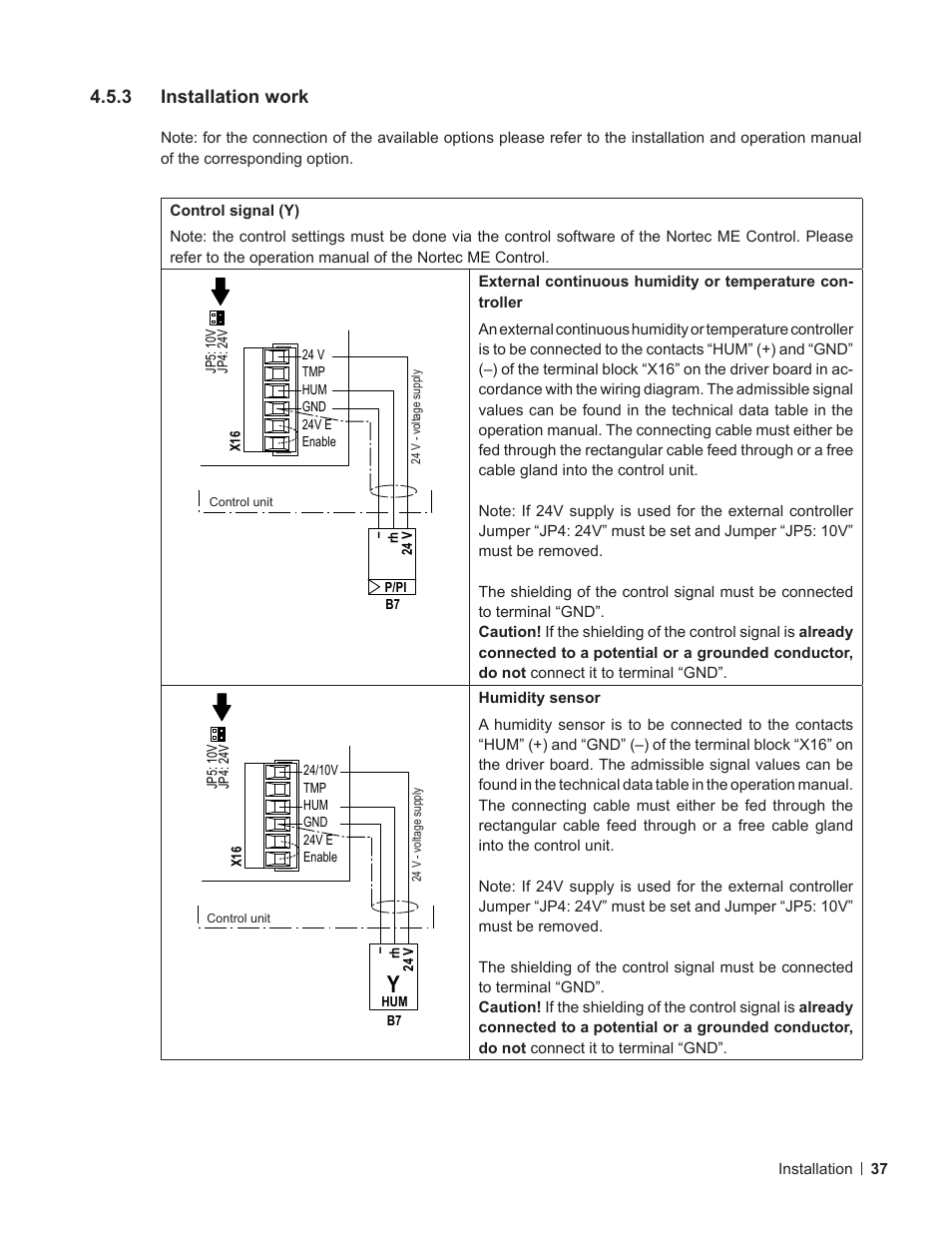 3 installation work, Installation work | Nortec ME Control Installation User Manual | Page 37 / 48