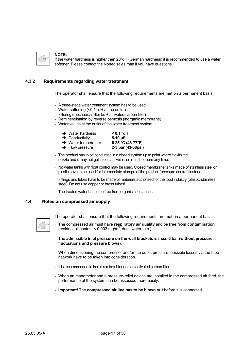 Nortec Air Humidification System BS User Manual | Page 17 / 30