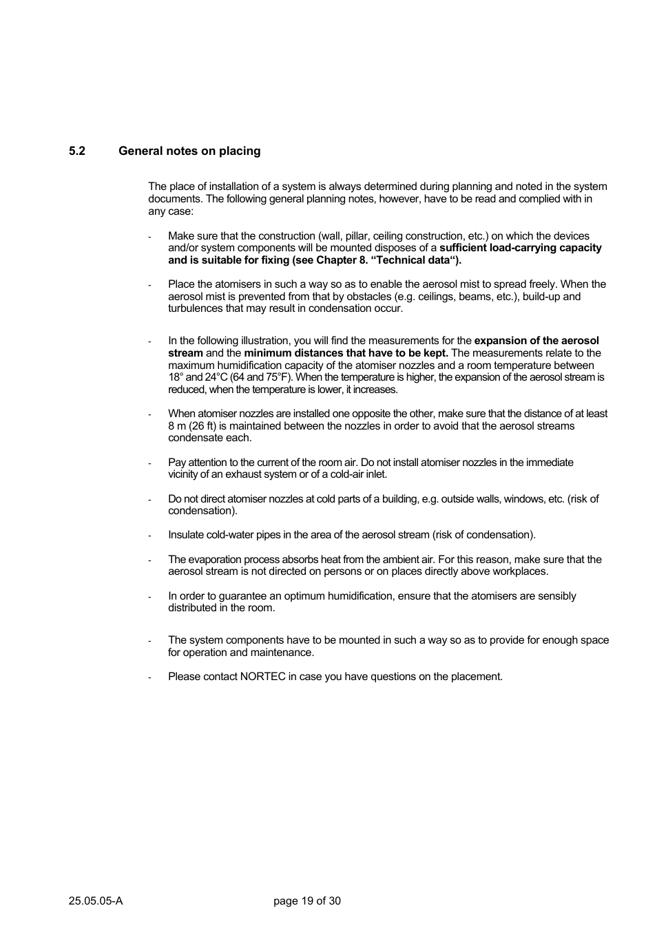 Nortec Air Humidification System BS User Manual | Page 19 / 30