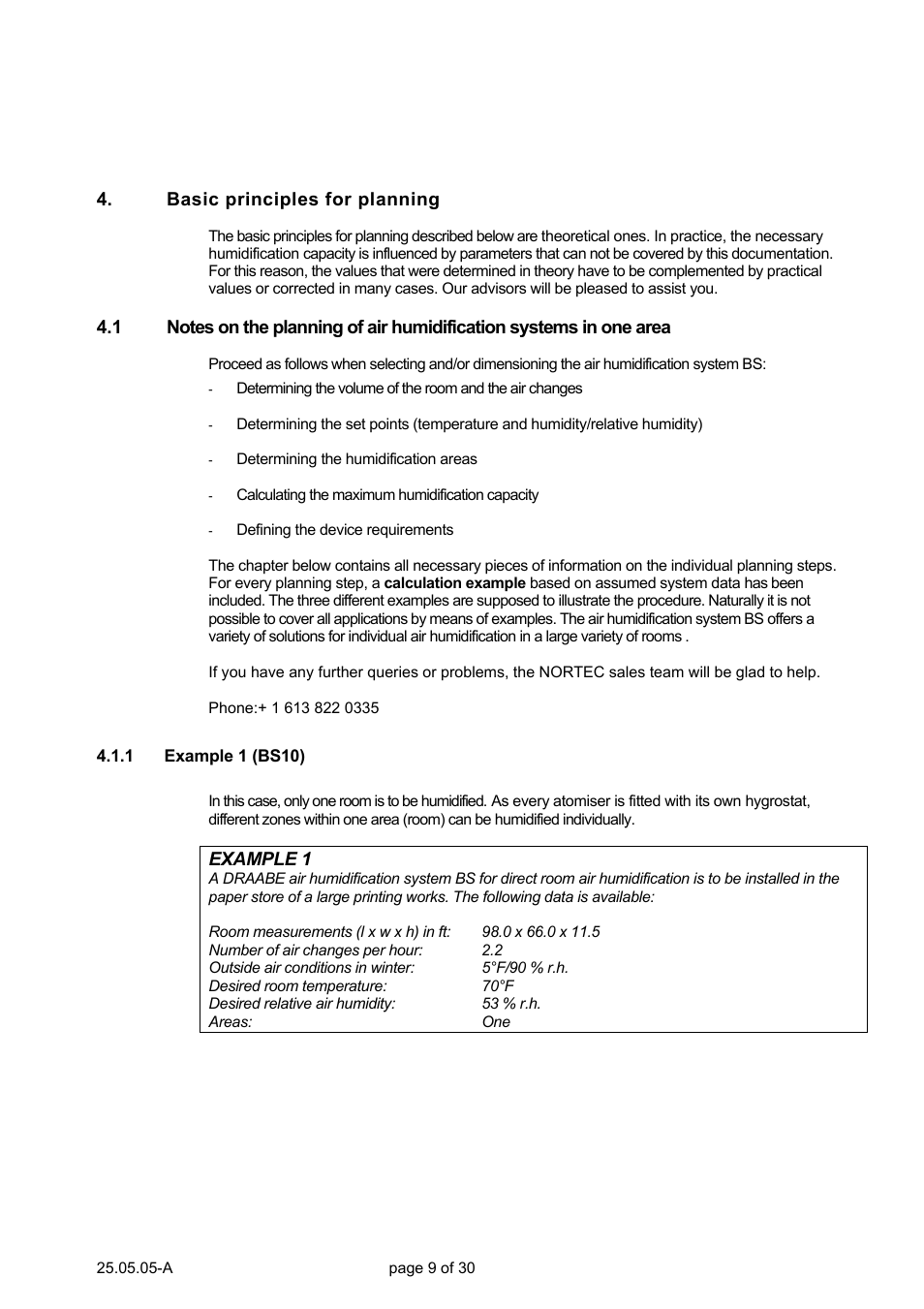 Nortec Air Humidification System BS User Manual | Page 9 / 30