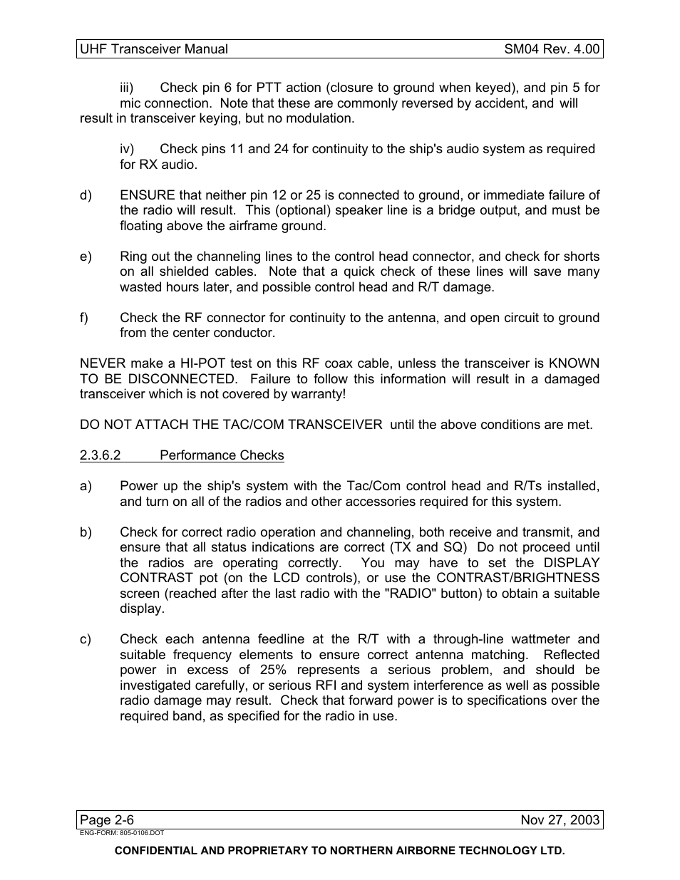 Northern Airborne Technology NT4xx User Manual | Page 16 / 46