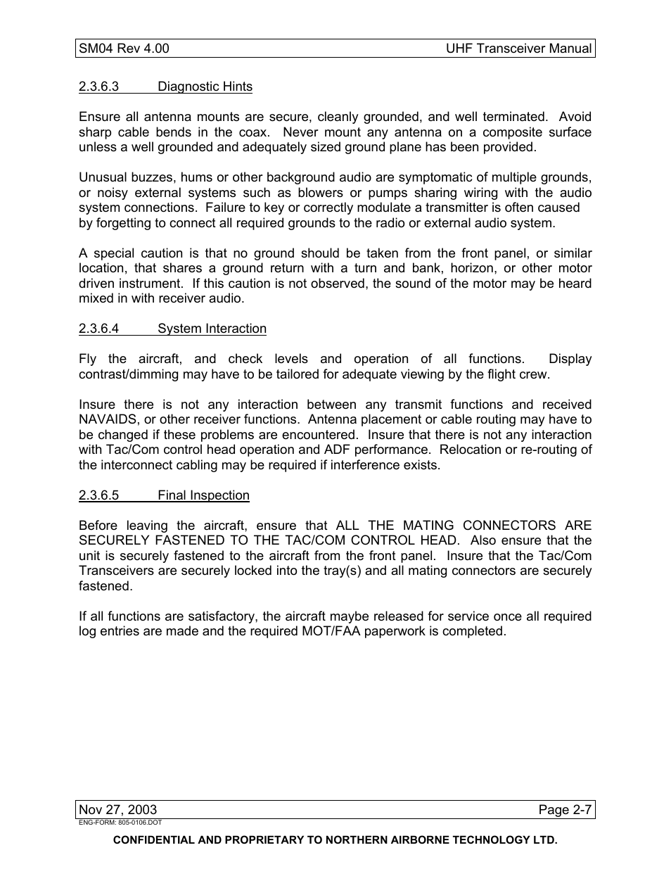 Northern Airborne Technology NT4xx User Manual | Page 17 / 46