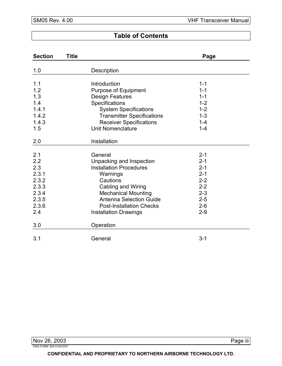 Northern Airborne Technology NT030x User Manual | Page 5 / 56