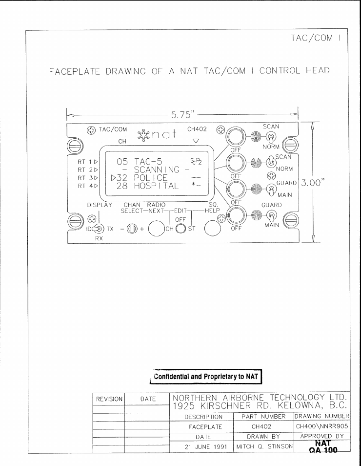 Faceplate | Northern Airborne Technology THxxx User Manual | Page 53 / 109