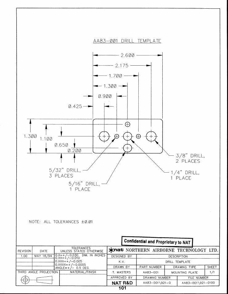 Mounting plate | Northern Airborne Technology AA83-001 rev.4.10 User Manual | Page 27 / 33