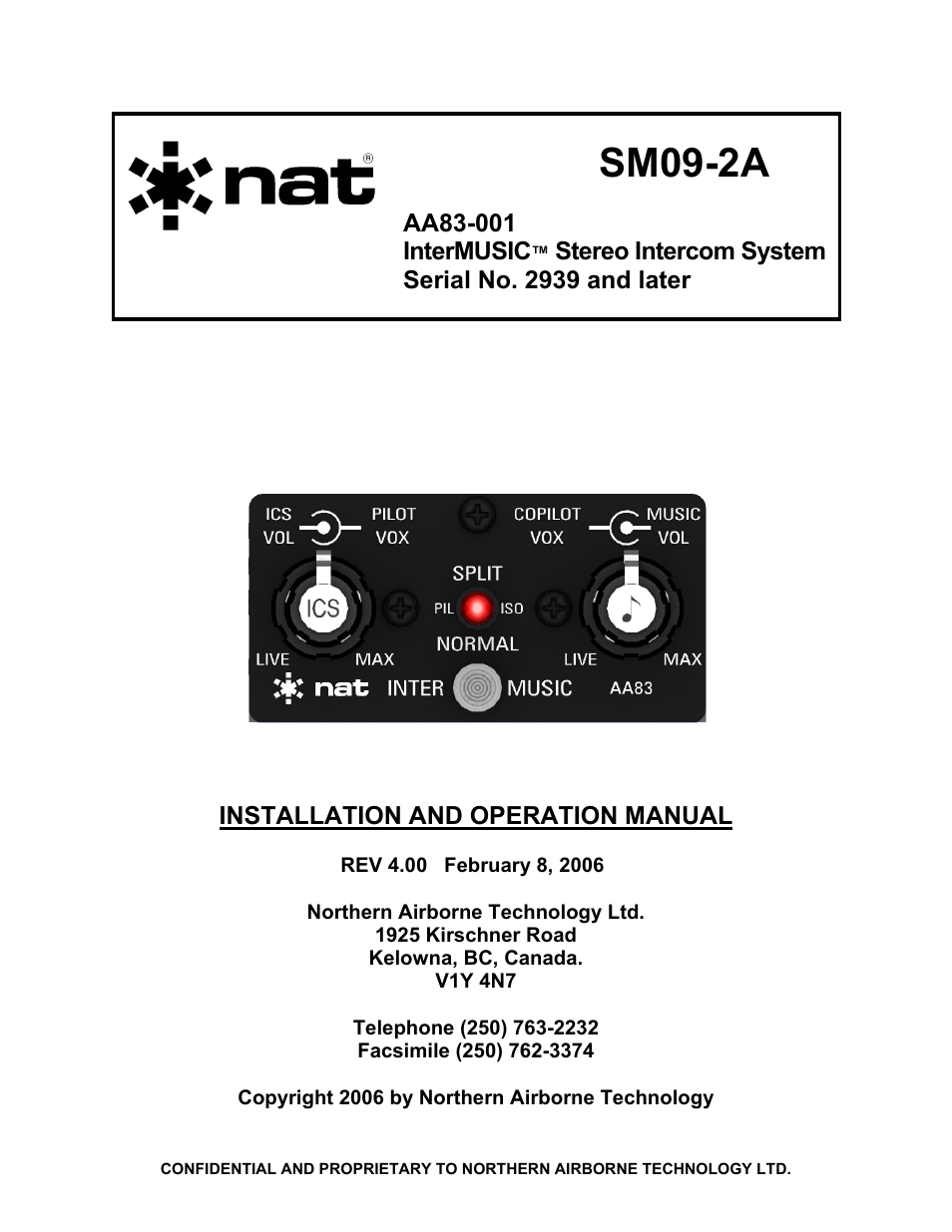 Northern Airborne Technology AA83-001 rev.4.00 User Manual | 41 pages