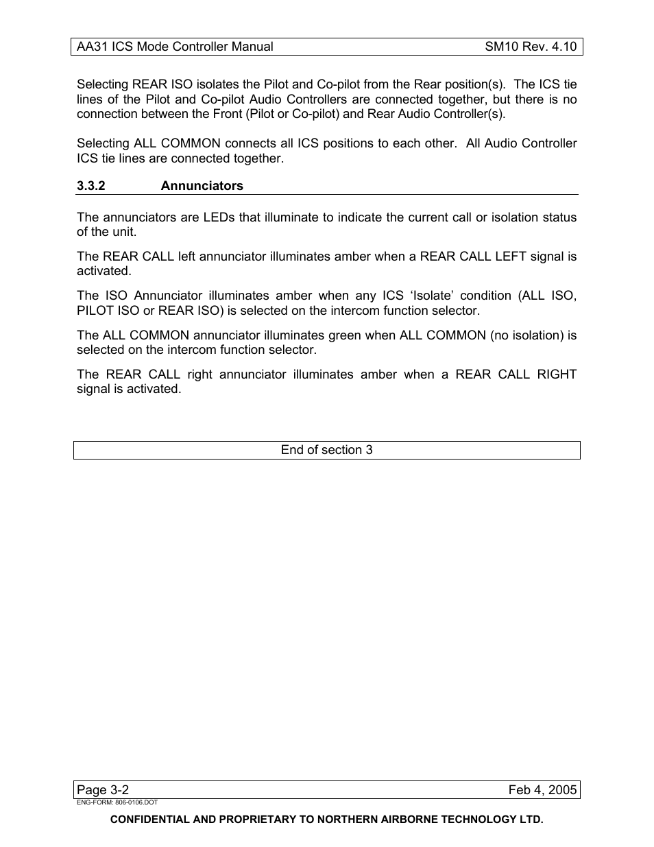 2 annunciators | Northern Airborne Technology AA83-100 User Manual | Page 32 / 32