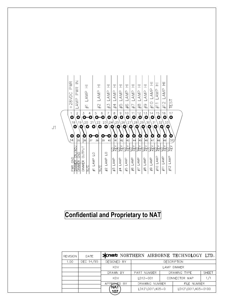 Connector map, Confidential and proprietary to nat | Northern Airborne Technology LD12 User Manual | Page 19 / 26
