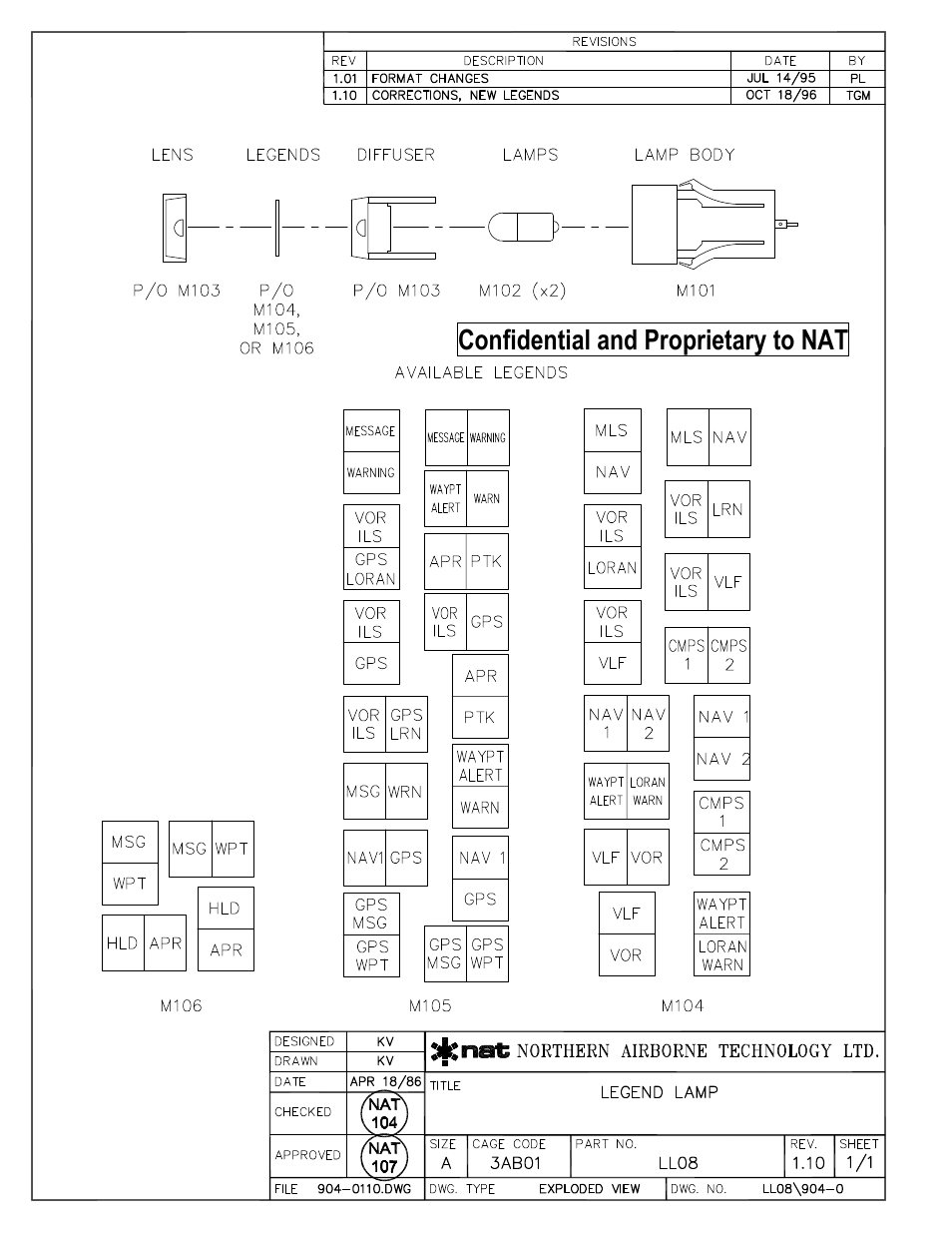 Exploded view, Confidential and proprietary to nat | Northern Airborne Technology LL08 User Manual | Page 11 / 16