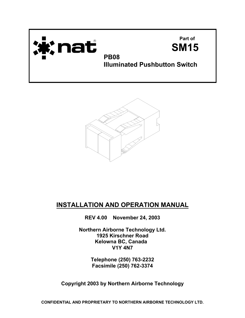 Northern Airborne Technology PB08 User Manual | 18 pages