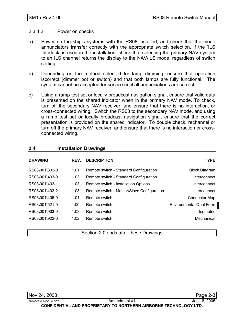 4 installation drawings, Rs08\001 | Northern Airborne Technology RS08 User Manual | Page 15 / 34