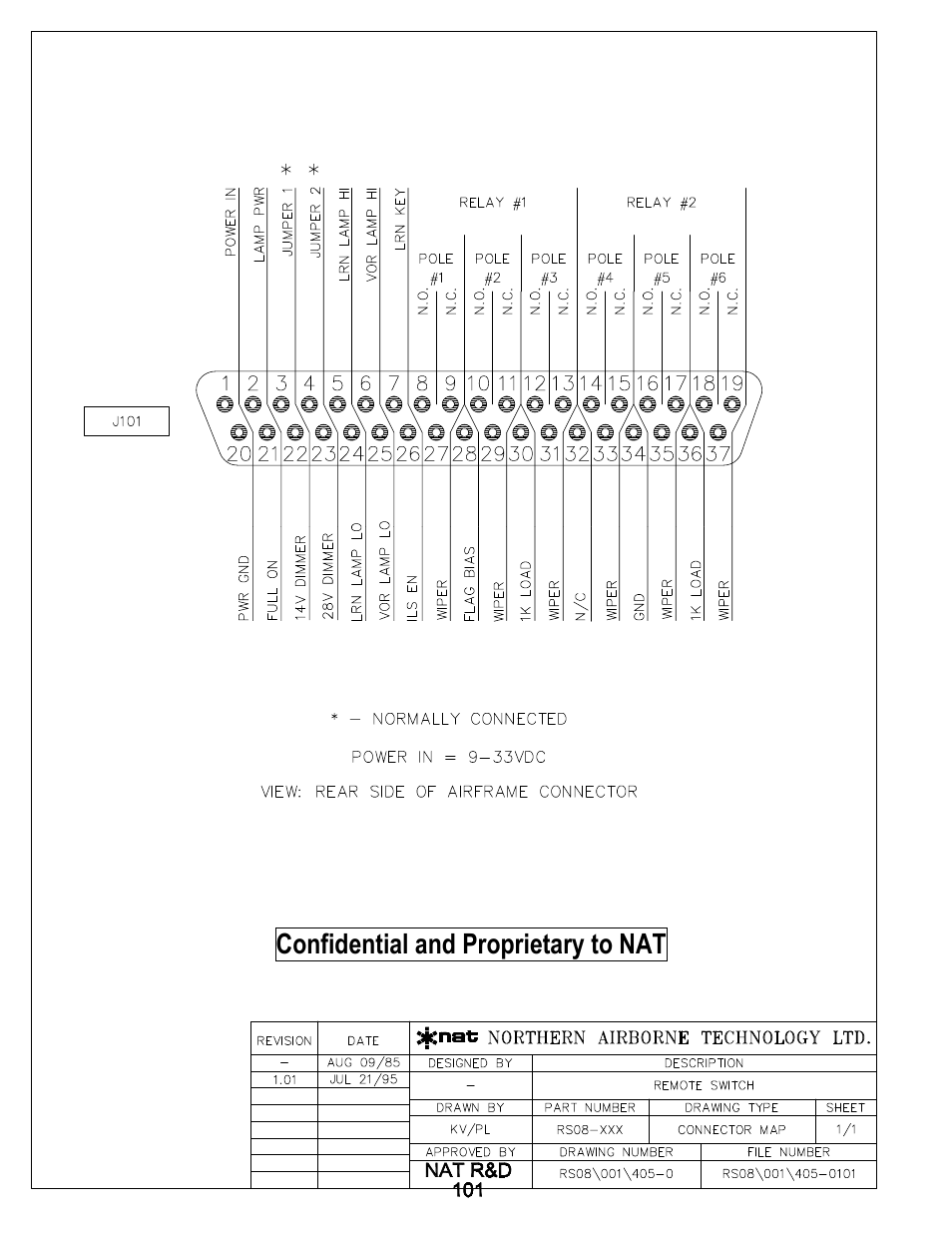 Connector map, Confidential and proprietary to nat | Northern Airborne Technology RS08 User Manual | Page 25 / 34