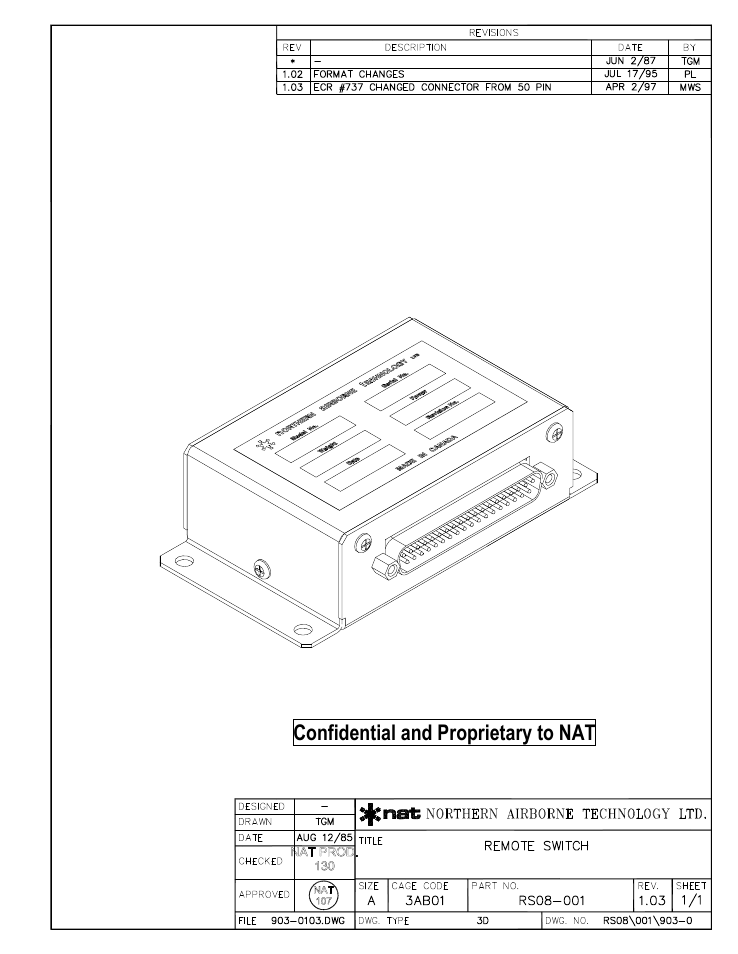 3d isometric, Confidential and proprietary to nat | Northern Airborne Technology RS08 User Manual | Page 29 / 34