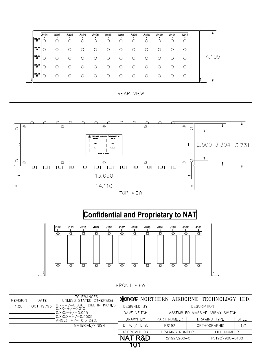 Orthographic, Confidential and proprietary to nat | Northern Airborne Technology RS16 User Manual | Page 23 / 30