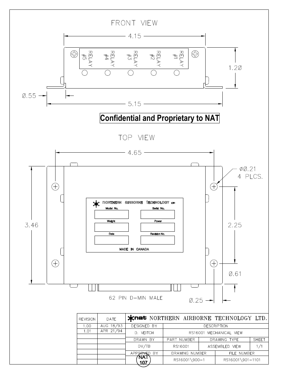 Assembled view, Confidential and proprietary to nat | Northern Airborne Technology RS16 User Manual | Page 25 / 30