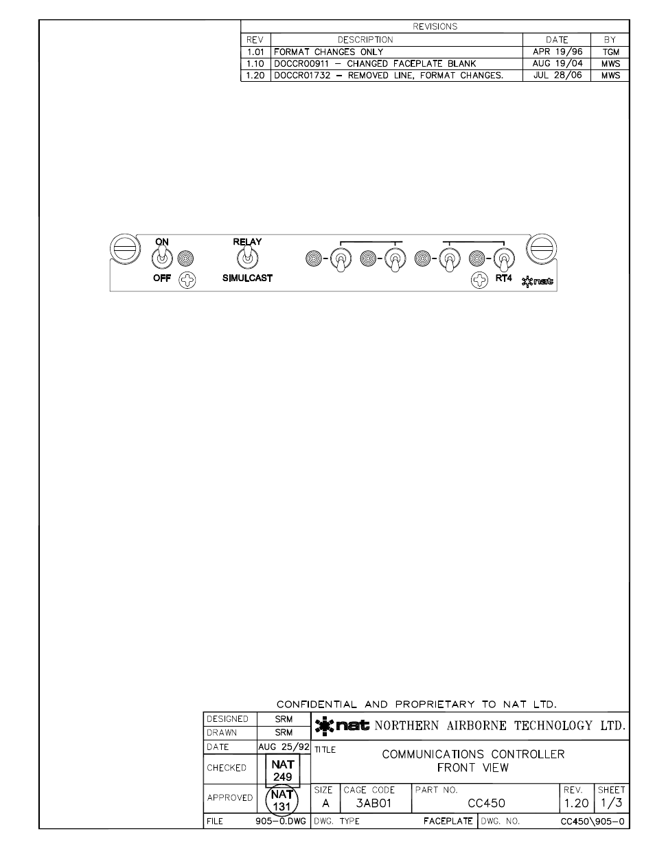 Faceplate | Northern Airborne Technology CC250 User Manual | Page 35 / 46
