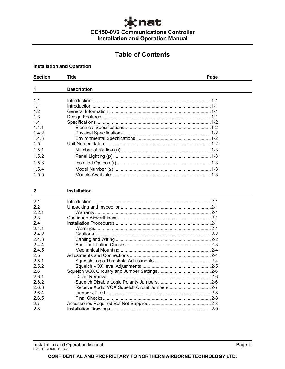 Northern Airborne Technology CC250 User Manual | Page 4 / 46
