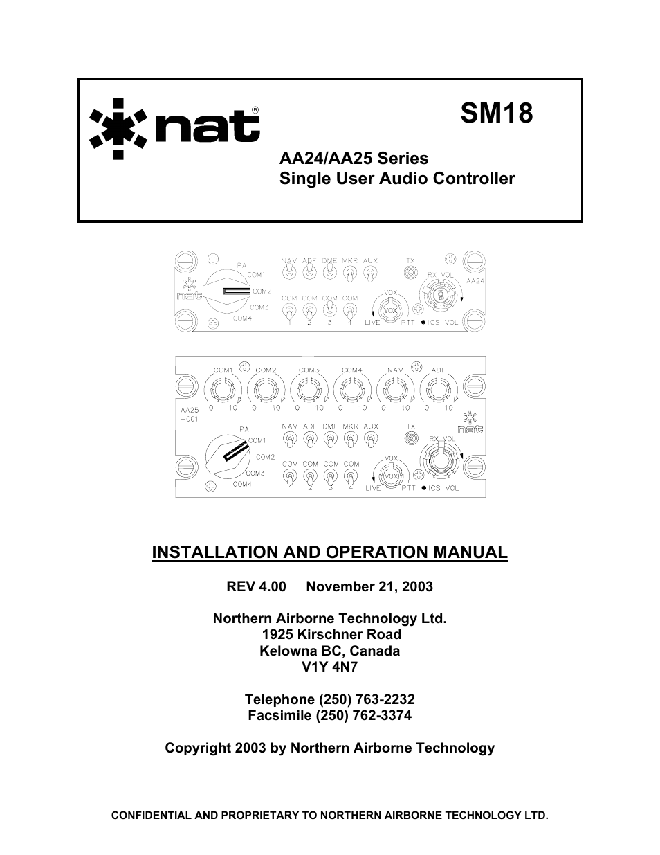 Northern Airborne Technology AA24 User Manual | 45 pages