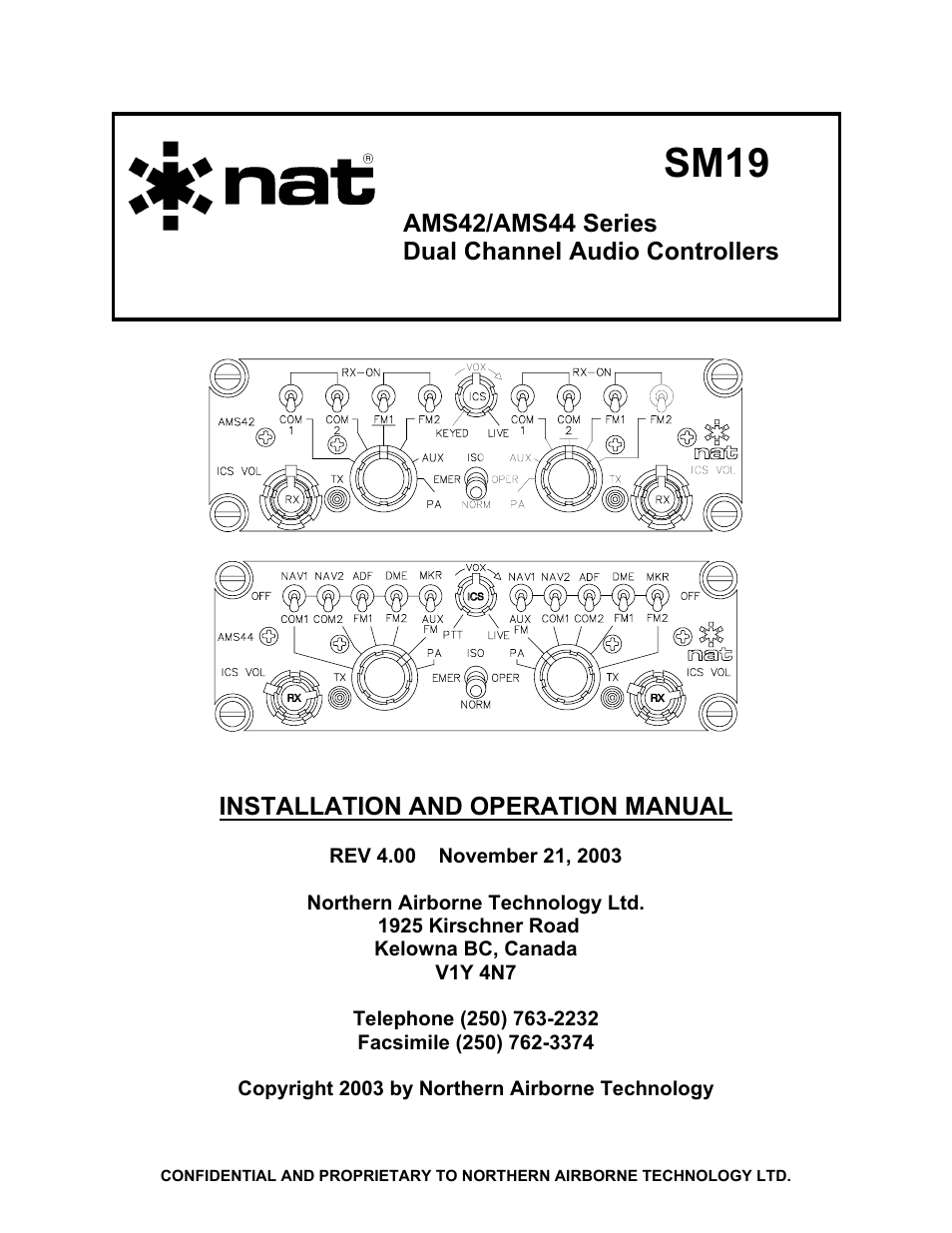 Northern Airborne Technology AMS42 User Manual | 68 pages