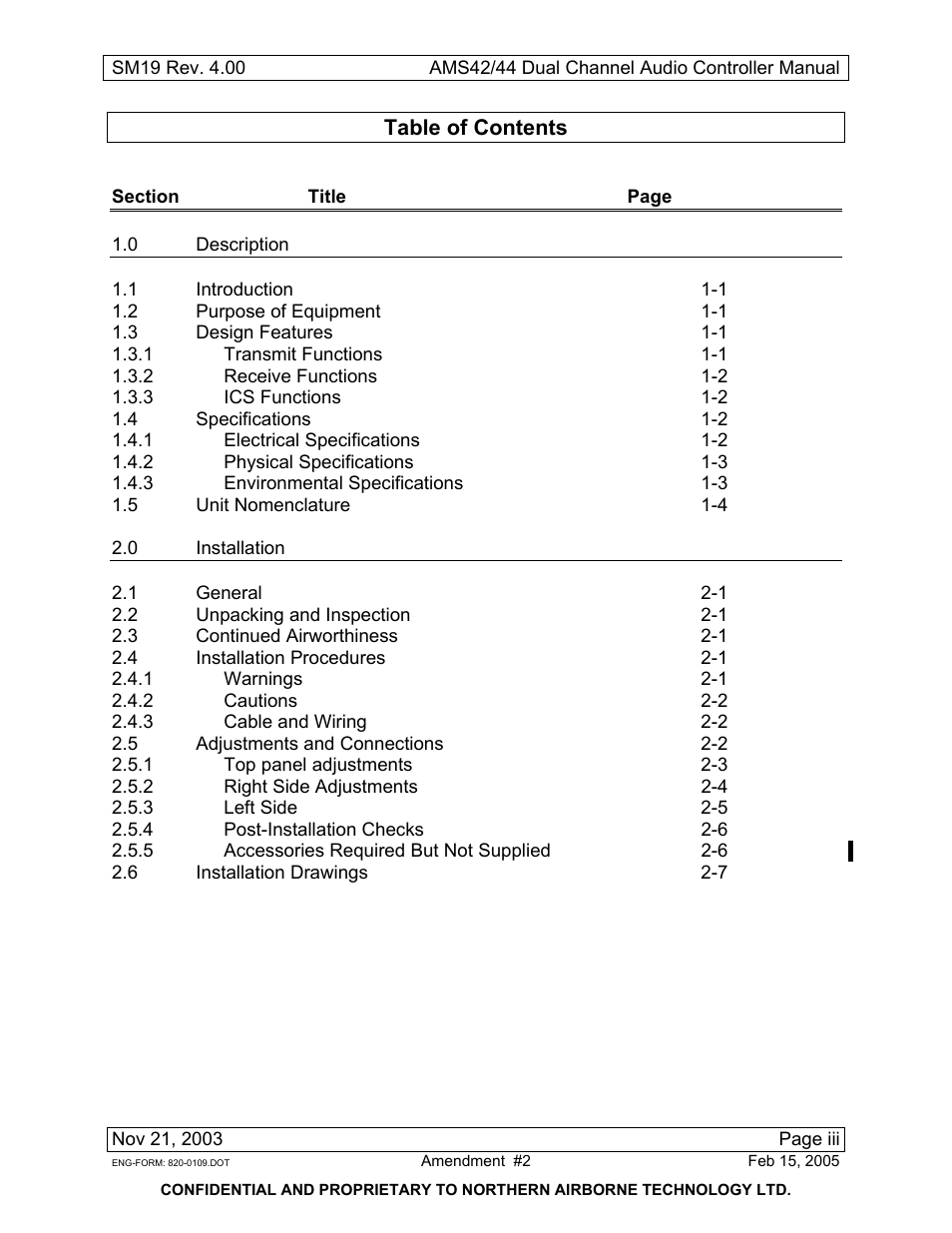Northern Airborne Technology AMS42 User Manual | Page 11 / 68