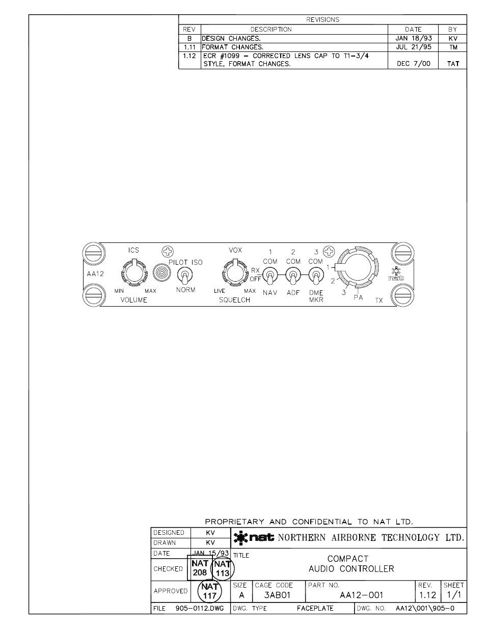 Faceplate | Northern Airborne Technology AA12 User Manual | Page 21 / 41
