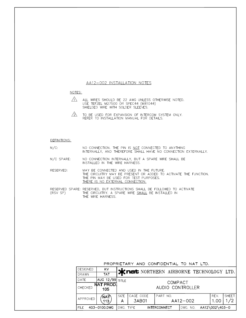 Interconnect | Northern Airborne Technology AA12 User Manual | Page 25 / 41