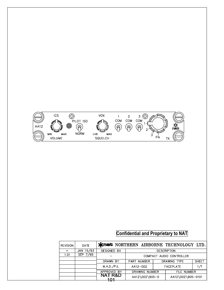 Faceplate, Confidential and proprietary to nat | Northern Airborne Technology AA12 User Manual | Page 31 / 41