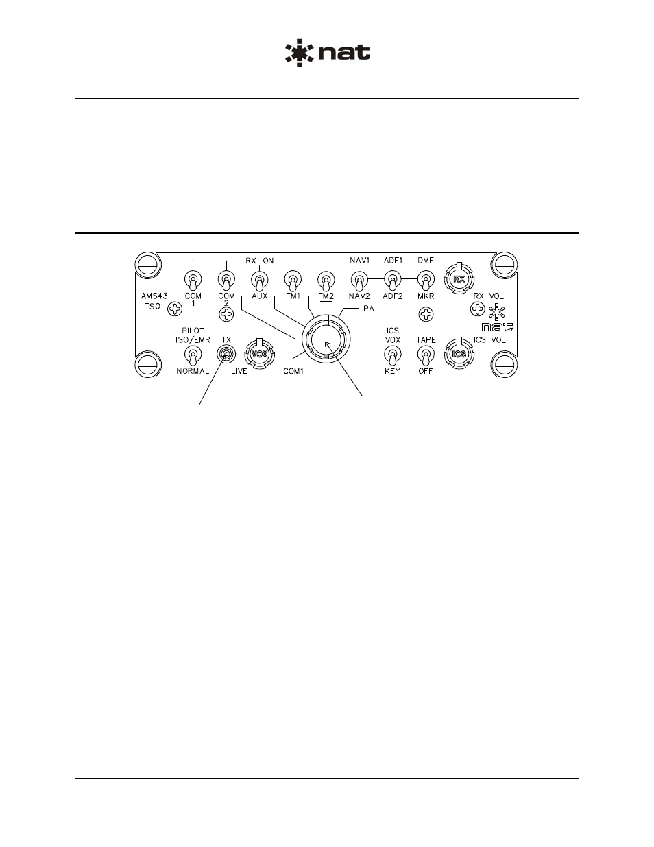 2 transmit selector switch | Northern Airborne Technology AMS43 TSO User Manual | Page 25 / 28