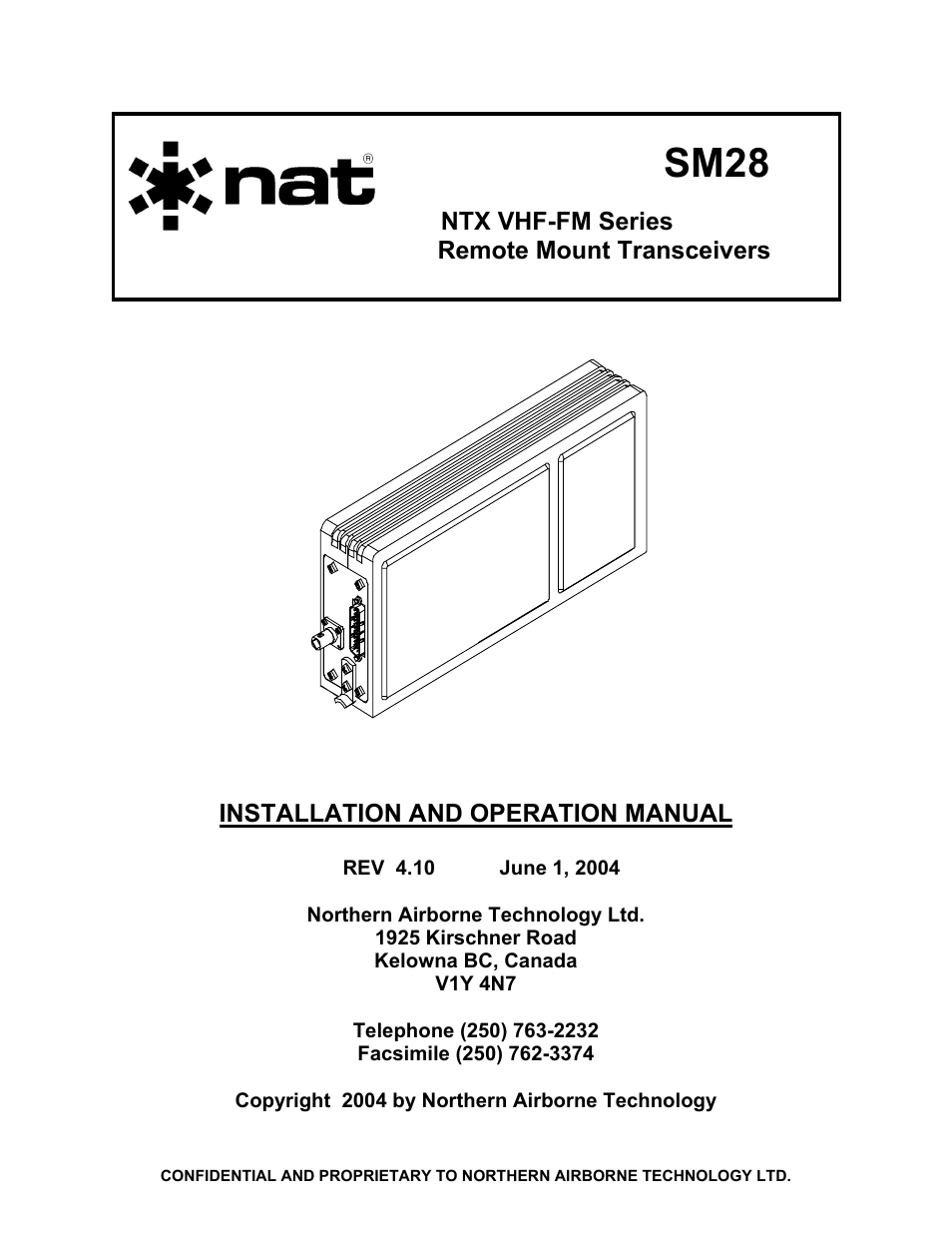 Northern Airborne Technology NTX User Manual | 50 pages