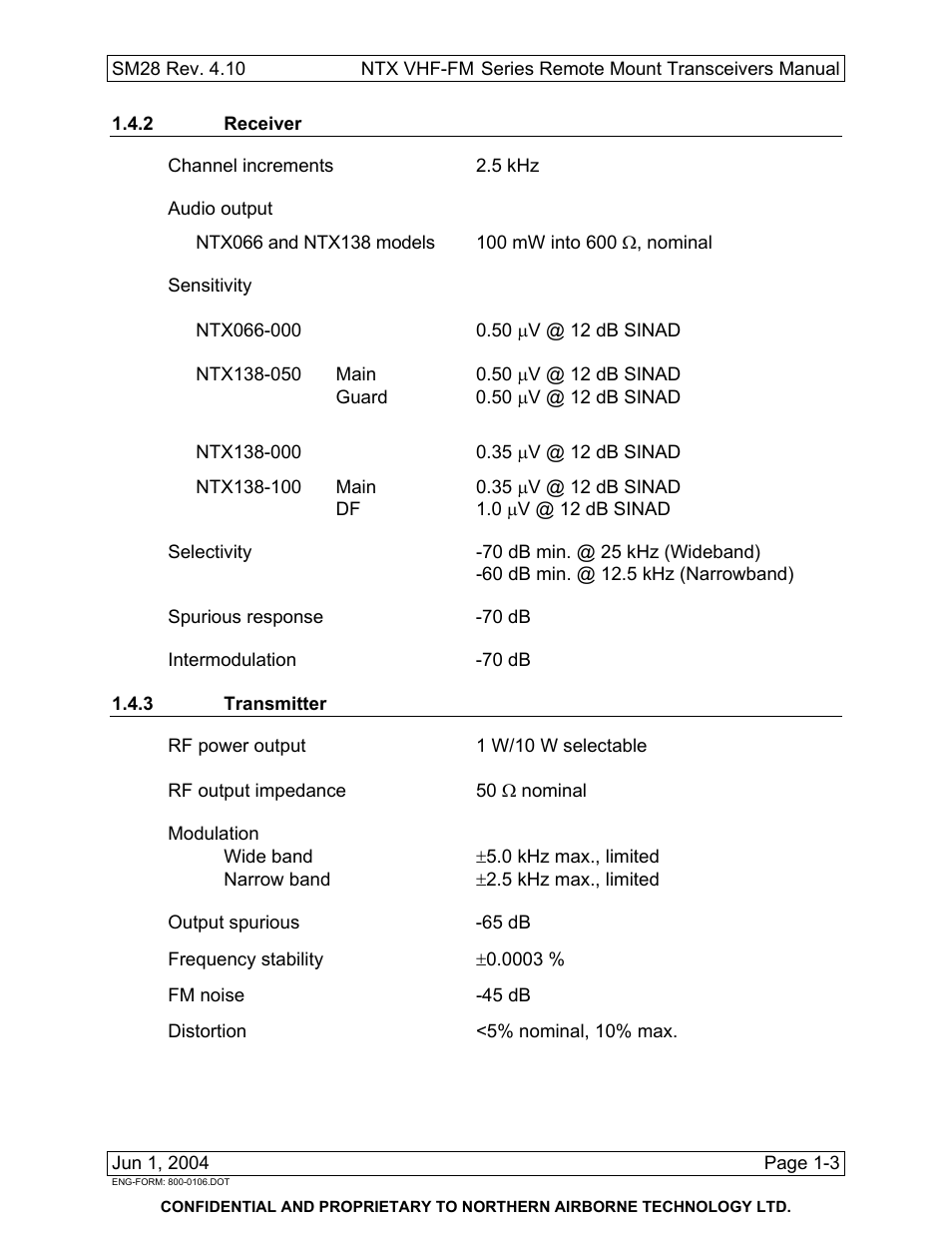 2 receiver, 3 transmitter | Northern Airborne Technology NTX User Manual | Page 17 / 50