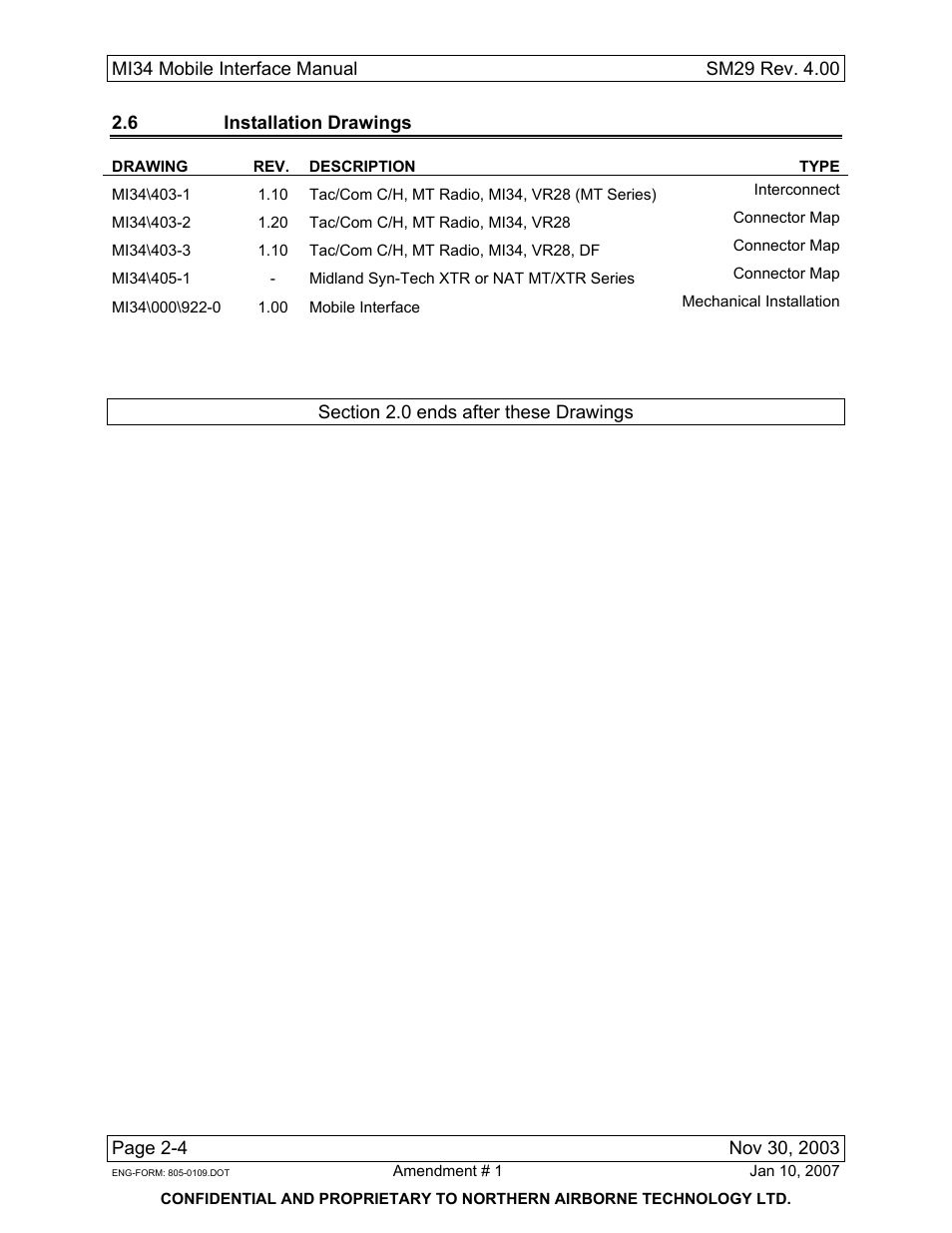 6 installation drawings | Northern Airborne Technology MI34 User Manual | Page 14 / 26
