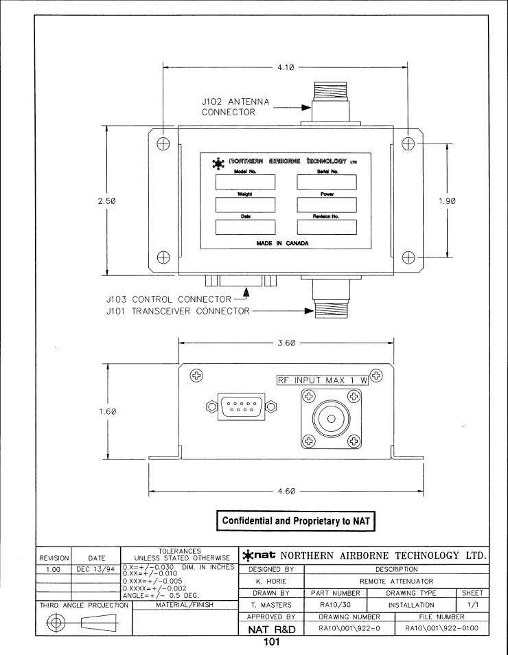 Installation | Northern Airborne Technology RA Series User Manual | Page 11 / 16