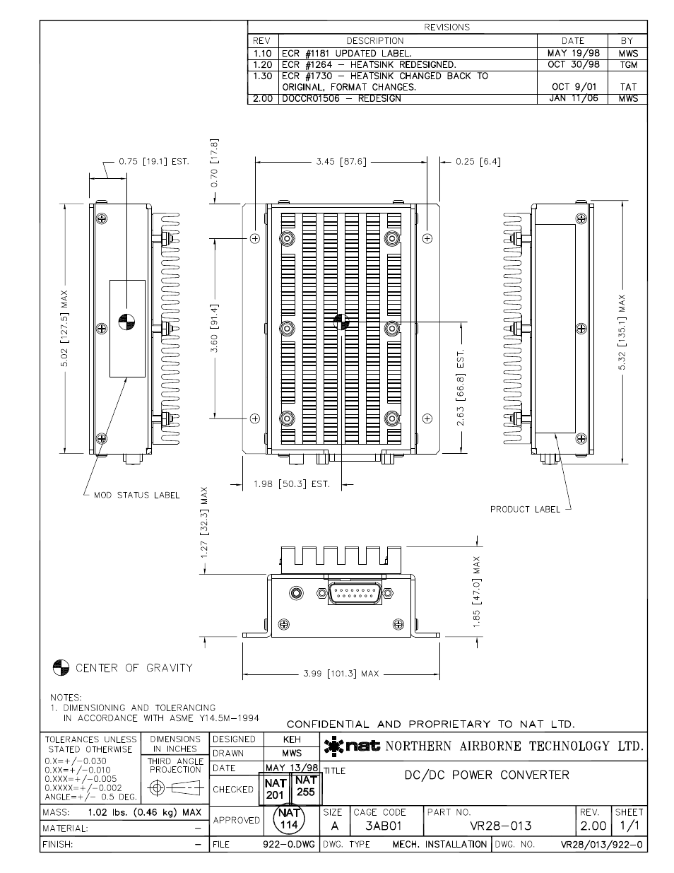 Mech. installation | Northern Airborne Technology VR28-013 User Manual | Page 21 / 24