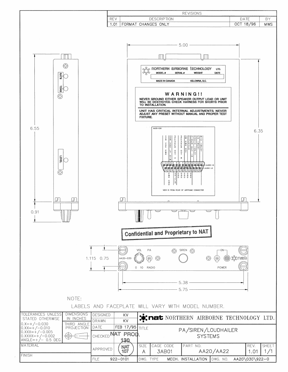Mechanical installation | Northern Airborne Technology AA20 User Manual | Page 17 / 29