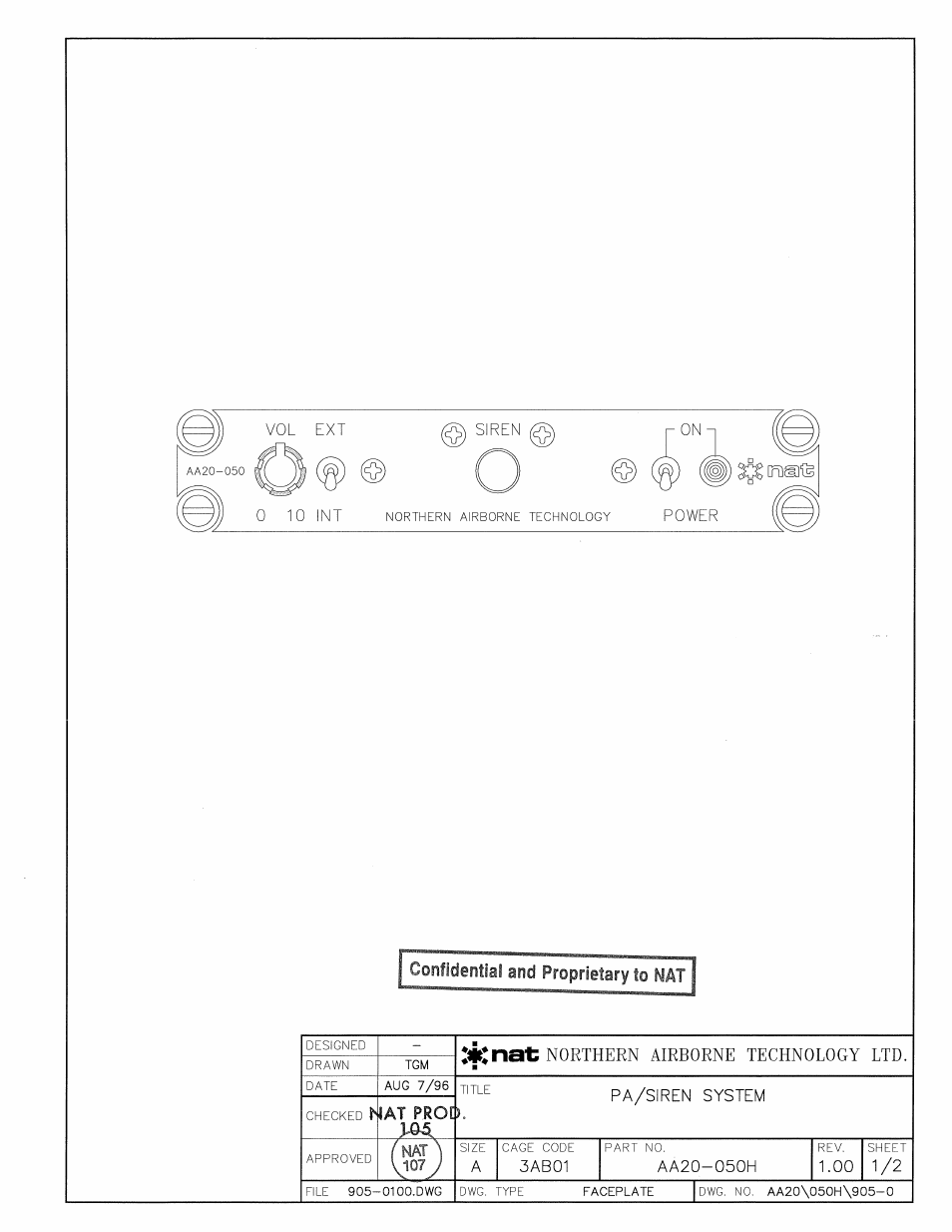 Faceplate | Northern Airborne Technology AA20 User Manual | Page 22 / 29
