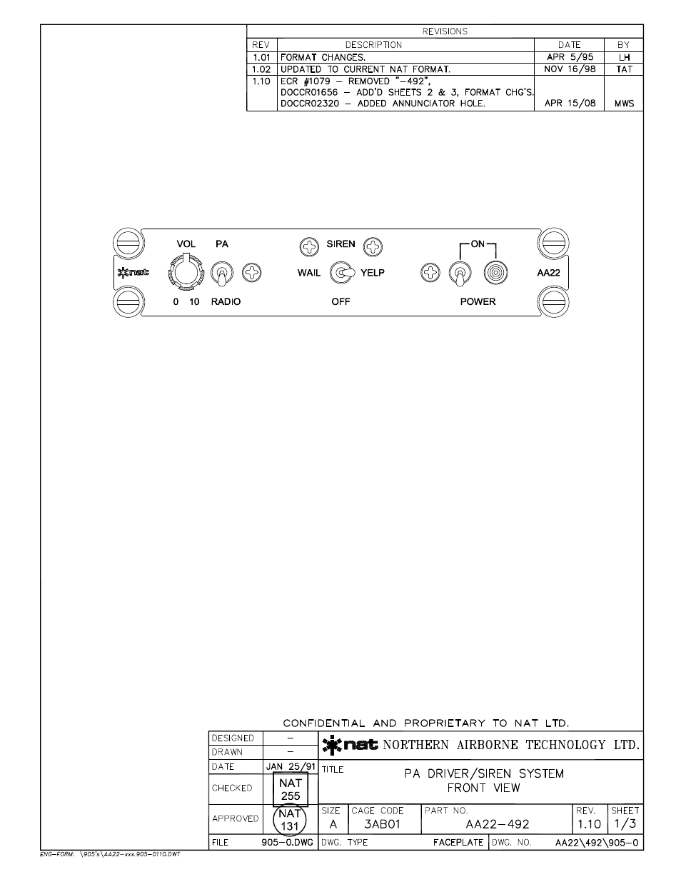 Faceplate | Northern Airborne Technology AA22 User Manual | Page 30 / 38