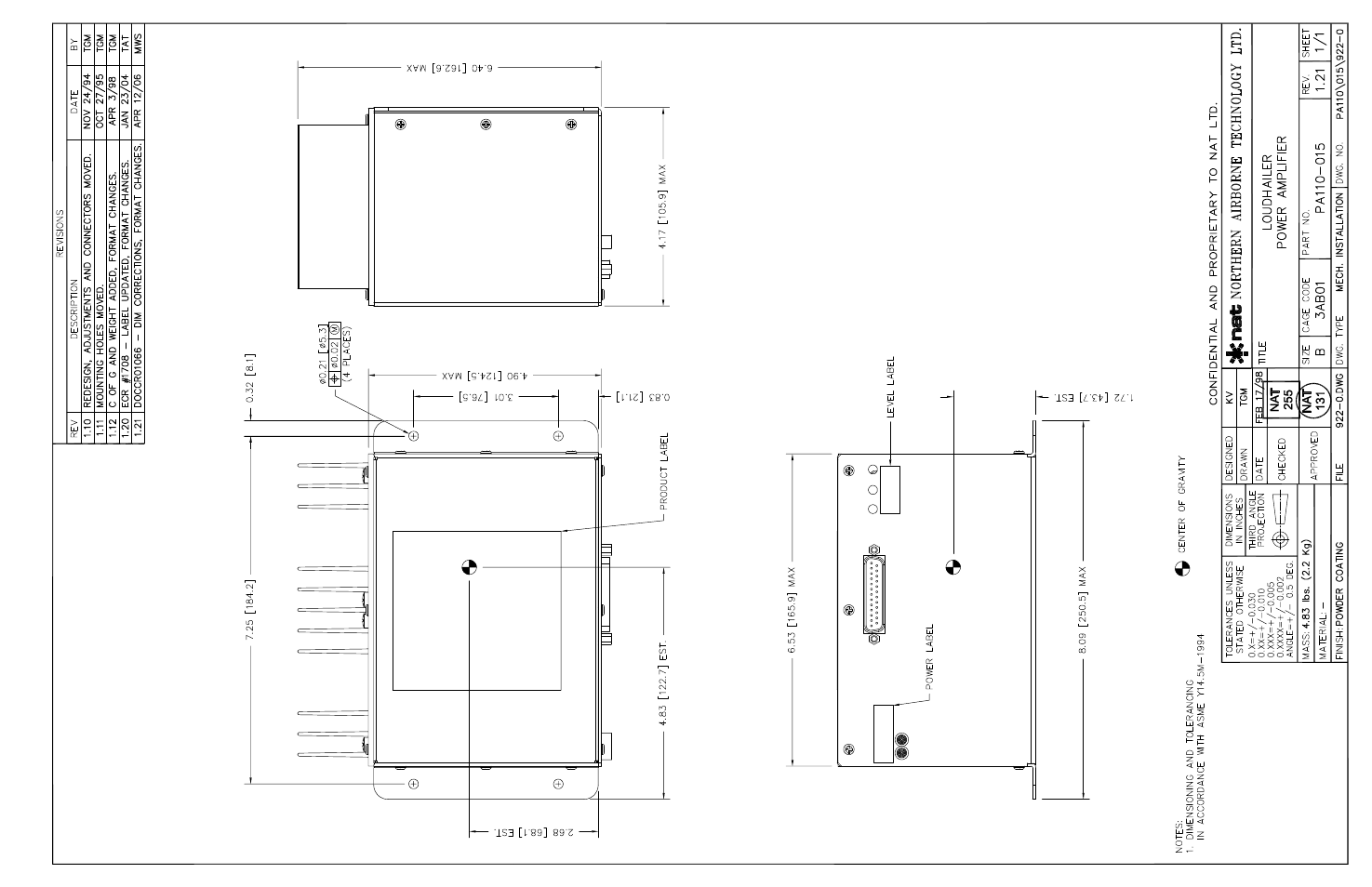 Mech. installation | Northern Airborne Technology PA110 User Manual | Page 13 / 19