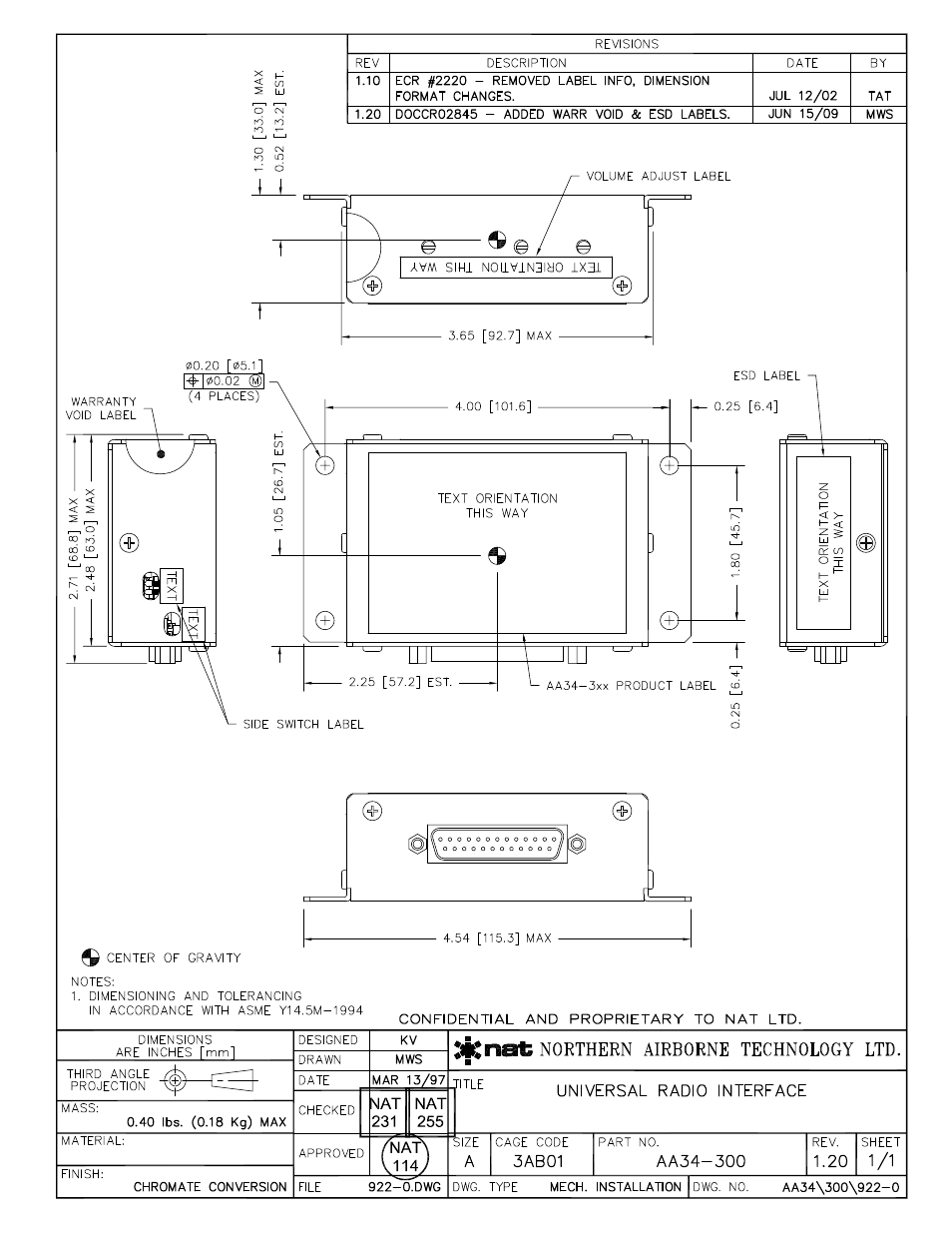 Mechanical installation | Northern Airborne Technology AA34 User Manual | Page 24 / 27