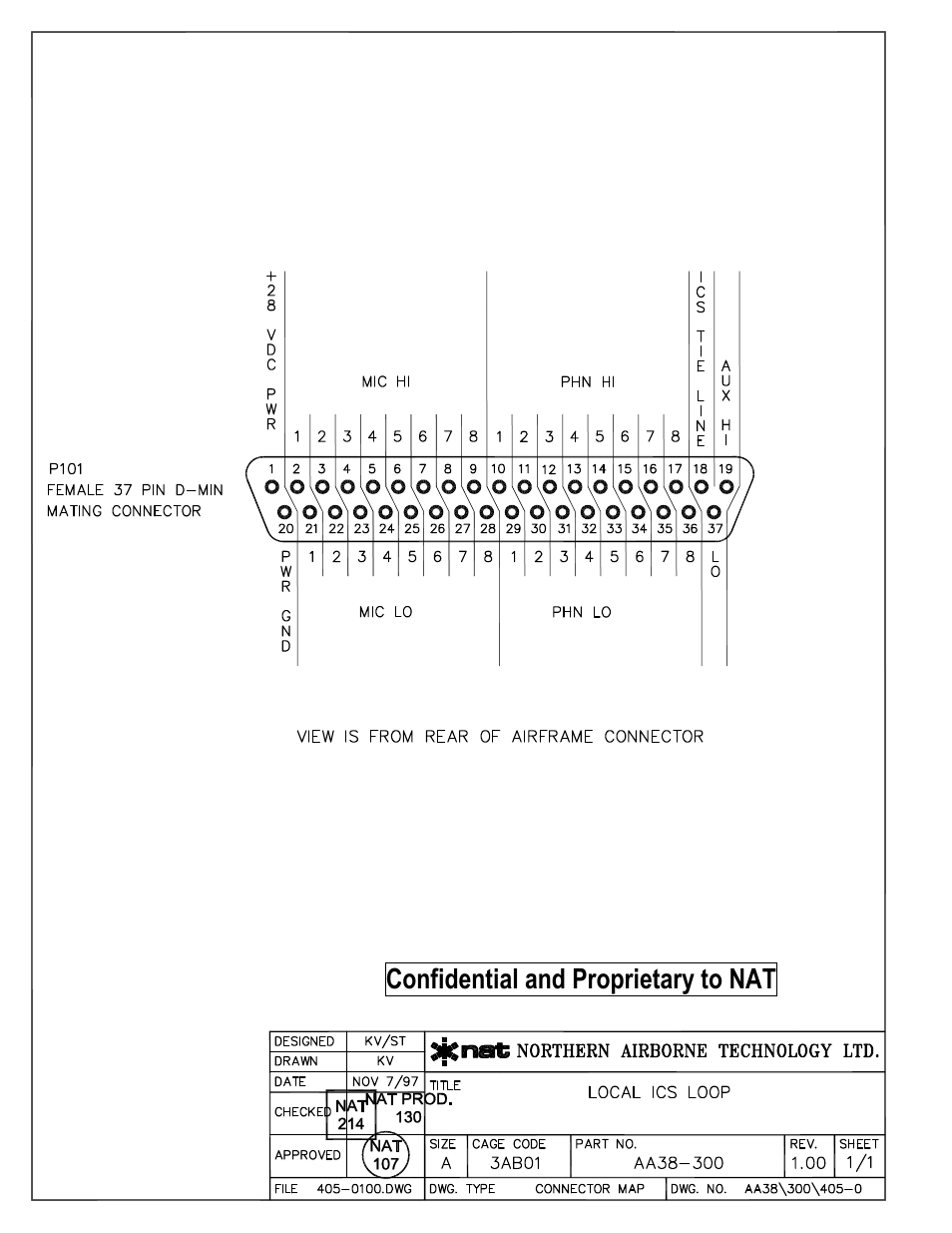 Connector map, Confidential and proprietary to nat | Northern Airborne Technology AA38-3xx User Manual | Page 14 / 25
