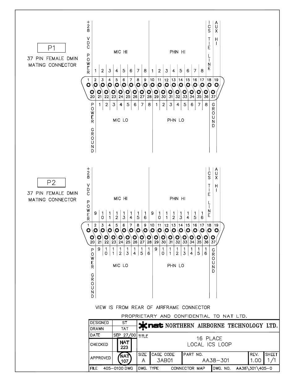 Connector map | Northern Airborne Technology AA38-3xx User Manual | Page 23 / 25