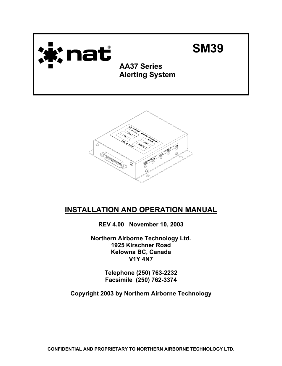 Northern Airborne Technology AA37 User Manual | 32 pages