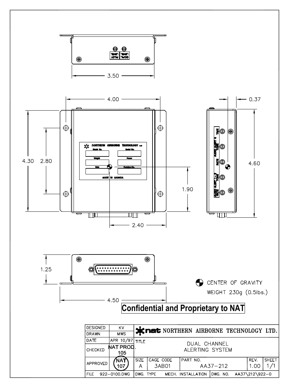 Mech. installation, Confidential and proprietary to nat | Northern Airborne Technology AA37 User Manual | Page 19 / 32