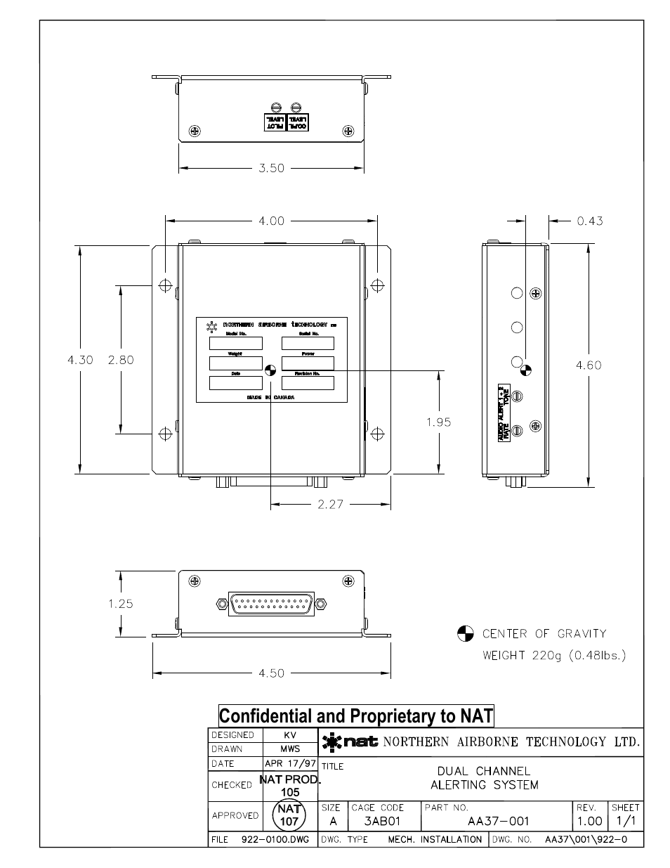 Mech. installation, Confidential and proprietary to nat | Northern Airborne Technology AA37 User Manual | Page 25 / 32