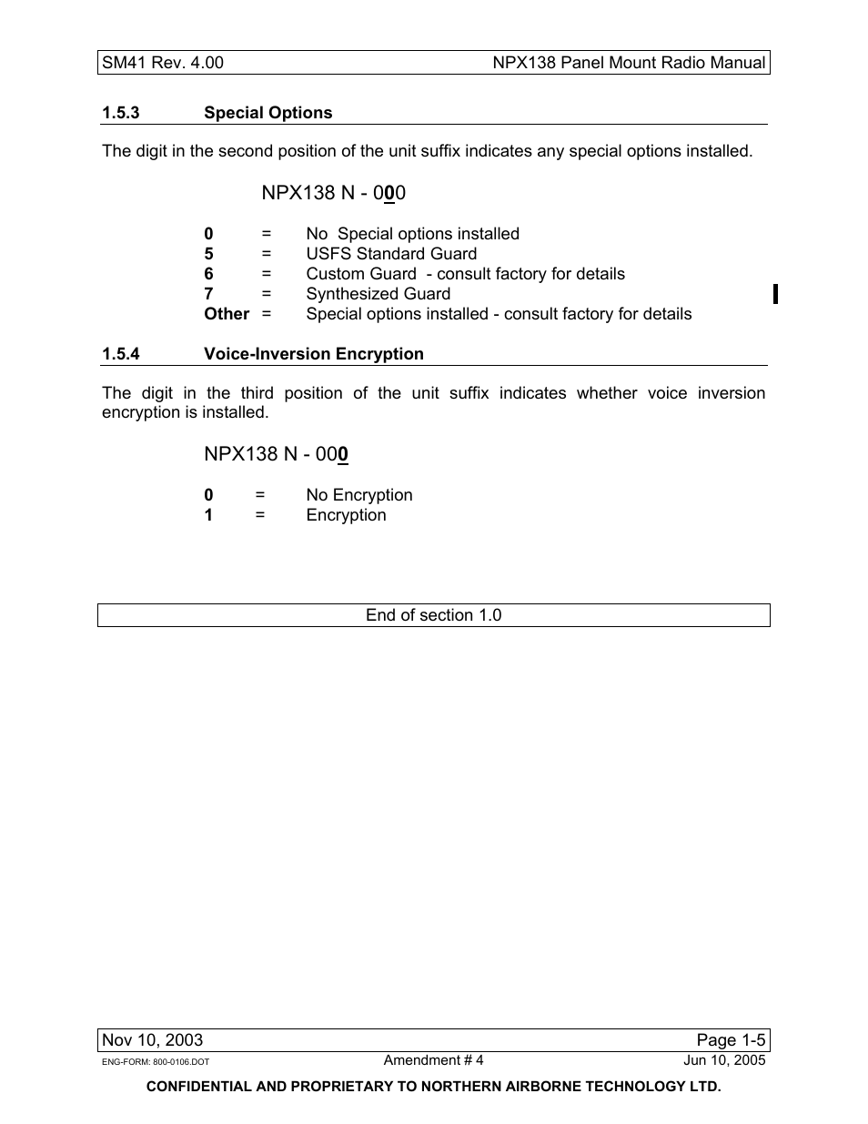 3 special options, 4 voice-inversion encryption | Northern Airborne Technology NPX138 User Manual | Page 17 / 53