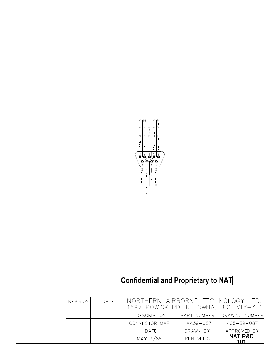 Connector map, Confidential and proprietary to nat | Northern Airborne Technology AA39 User Manual | Page 16 / 24