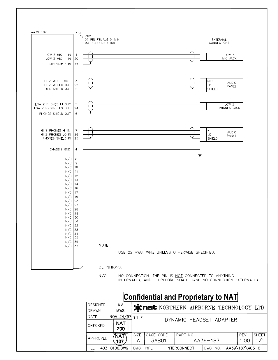 Interconnect, Confidential and proprietary to nat | Northern Airborne Technology AA39 User Manual | Page 18 / 24