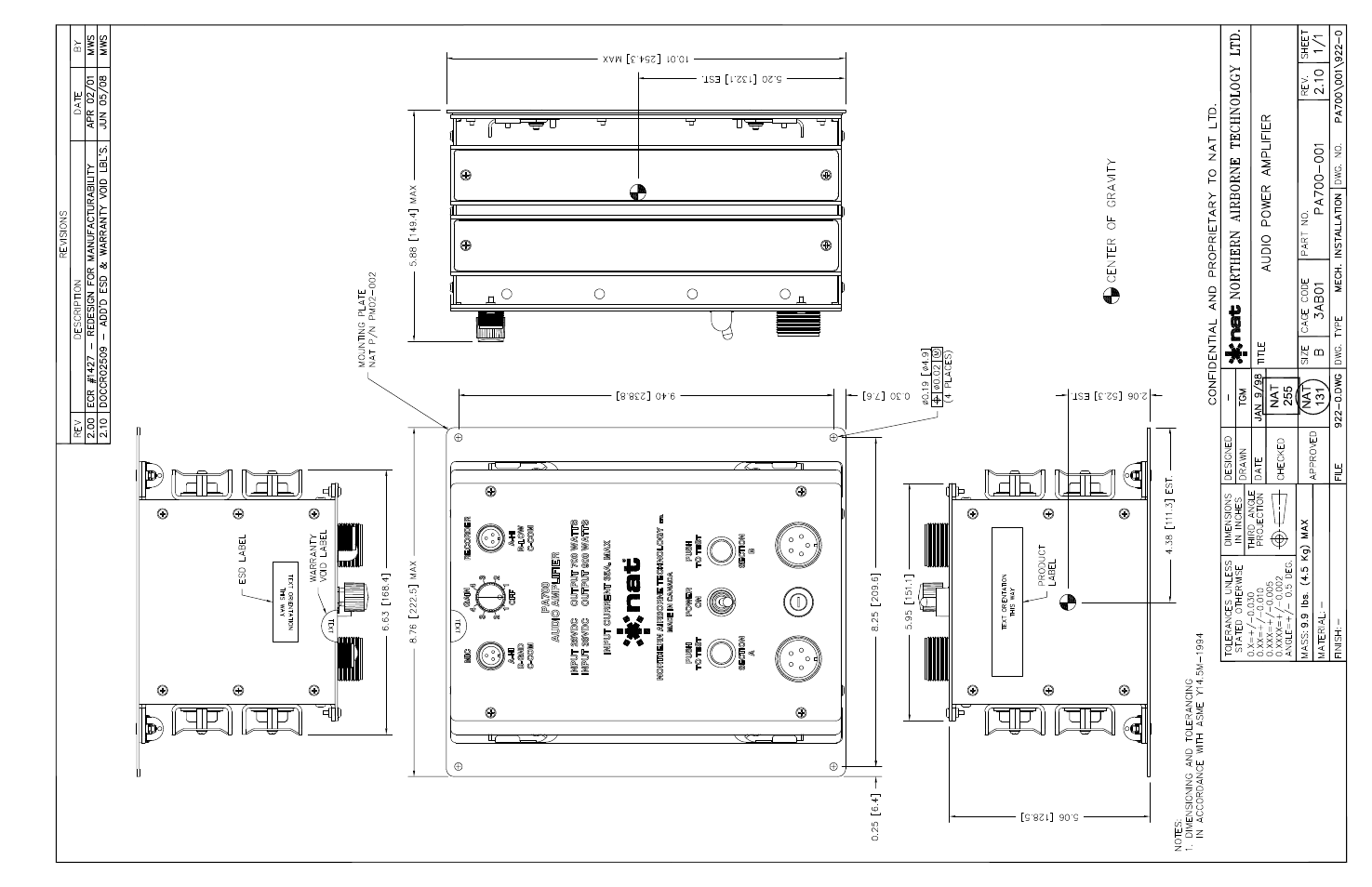 Mech. installation | Northern Airborne Technology PA700 User Manual | Page 26 / 29