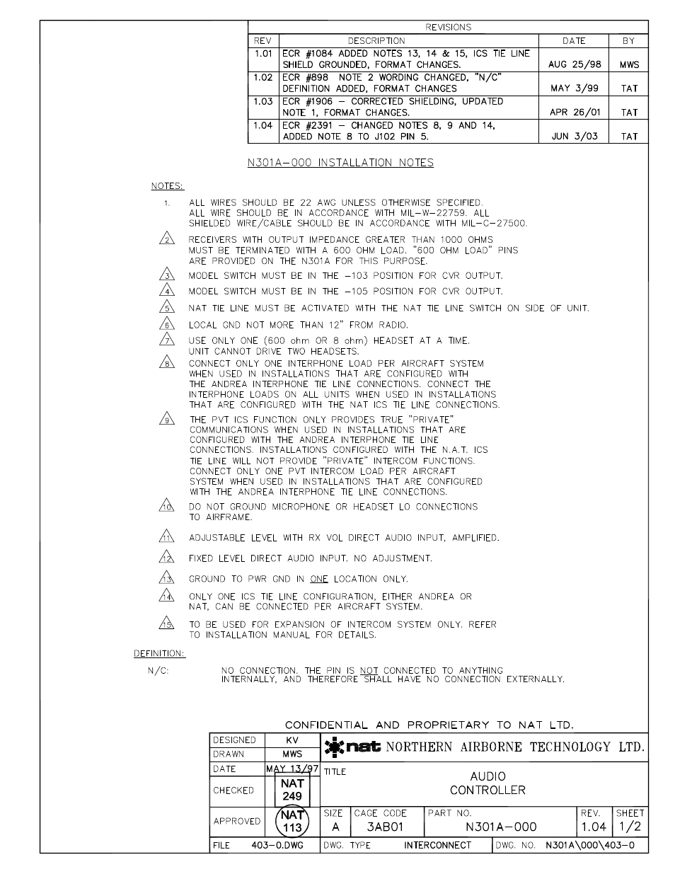 Interconnect | Northern Airborne Technology N301A User Manual | Page 14 / 26