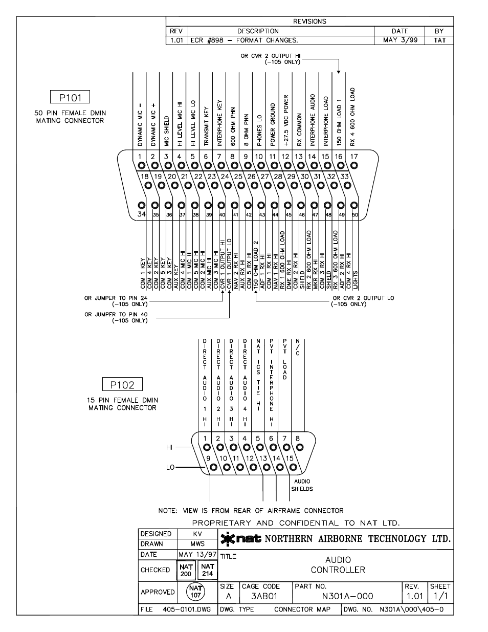 Connector map | Northern Airborne Technology N301A User Manual | Page 16 / 26
