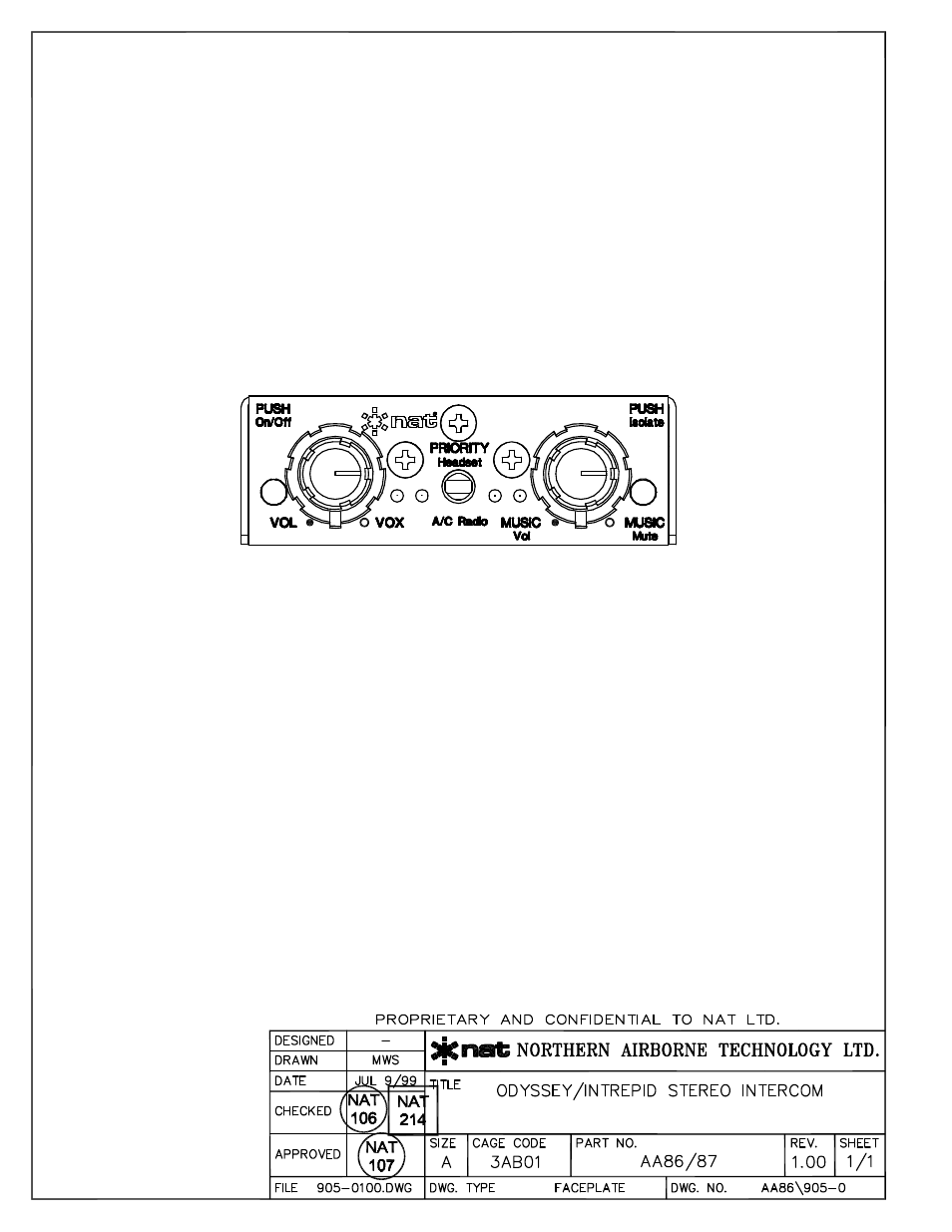 Faceplate | Northern Airborne Technology AA86 User Manual | Page 17 / 25